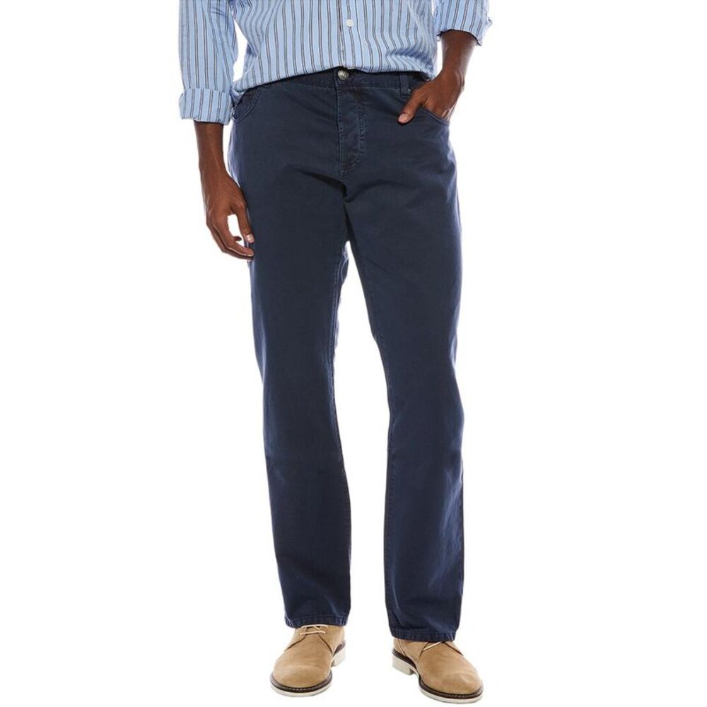 Isaia Mens  Straight Chino Pant, Navy